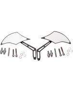 Pro One Black Weekend Warrior Billet Aluminum Left & Right Flame Mirrors Harley