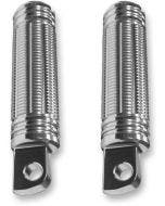 Burly Brand Stash Foot Pegs Clear Anodized Male Mount Harley and Metric
