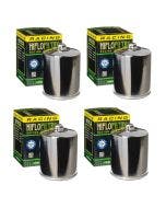 HiFloFiltro HF171CRC Set of 4 Chrome High Performance Oil Filter 99-19 Harley
