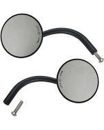 Biltwell 6503-400-132 Black Perch Mount 4" Round Utility Mirrors - Harley Metric