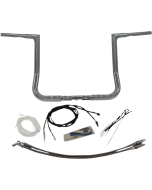 FBI Fat Baggers 1-1/4 Chrome 16 EZ Install Flat Top Handlebar Harley Batwing 14-20