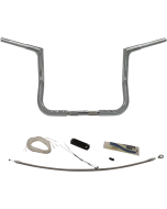 FBI Fat Baggers 1-1/4 Chrome 12 EZ Install Flat Top Handlebar Harley Batwing 98-13