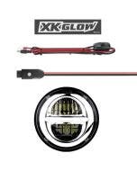XK Glow 5.75" Chrome Headlight RGB Motorcycle Smartphone App Control Harley Dyna