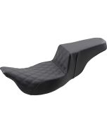 Saddlemen Black Step Up 2-Up Seat Front Lattice Stitched Harley Touring 08-Up