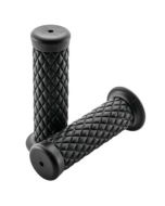 BikeMaster Motorcycle 7/8" Grips Black Quilted 124mm WLG-223-Black