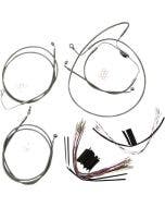 Magnum XR Handlebar Cable Install Kit Stainless Chrome 15-17 Rise Harley 08-13