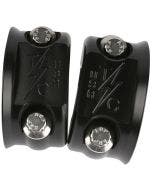 Thrashin Supply Co Black Machined 1" Brake Clutch Perch Clamps Harley ARP