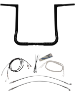 FBI Fat Baggers 1-1/4 Black 16 EZ Install Flat Top Handlebar Harley Batwing 14-20