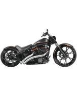 Freedom Performance Chrome Exhaust Radical Radius Crossover w/ Star Tips Softail