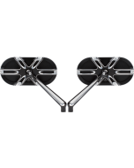 Arlen Ness 13-164 & 13-166 Black Right & Left Deep Cut Mirrors Universal PAIR