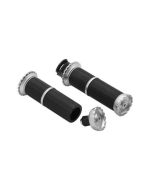 Kuryakyn 3588 Silver Riot Cast Aluminum Handlebar Grips 15-19 Indian Scout