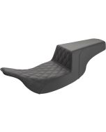 Saddlemen Step Up 2-Up Seat Black Driver Lattice Stitched Harley Touring 97-07