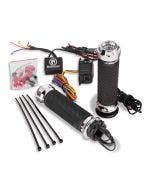 Performance Machine Apex Heated Grips Chrome Dual Cable Throttle Harley 84-21