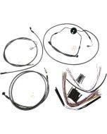 Magnum Black Pearl Handlebar Cable Install Kit 15-17 inch Rise Apes Harley 08-12