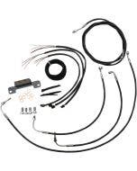 LA Choppers Cable & Wire Kit Standard 12-14 Bars Black No ABS Harley M8 17-Up