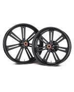 Performance Machine Black Sierra 21 Front & 18 Rear Wheels No ABS Dual Disc 08-Up