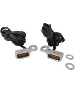 Drag 2040-2140 Chrome Amber Lens LED Handlebar Marker Light 09-18 Harley FL FX 2040-2140 20402140