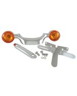 Chrome Bullet Turn Signal Bar & License Plate Relocation 99-08 Harley Touring