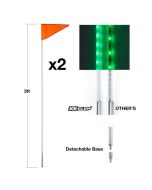 XK Chrome XK-WHIP-ADV 2pc LED Light Pole Whip Kit Bluetooth Off Road UTV Jeep