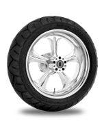 Performance Machine 17"  Rear Chrome Wrath Wheel Tire Package Harley 09-15 ABS