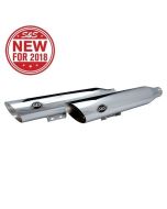 S&S 550-0739 Chrome Slash Cut RACE Mufflers Harley 18-21 Softail Deluxe Heritage
