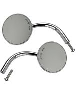 Biltwell 6503-400-532 Chrome Perch Mount 4" Round Utility Mirrors Harley Metric