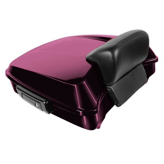 Hogworkz Mystic Purple Chopped Tour Pack w/ Slim Backrest Black Hardware  for Harley FLH '97-'24