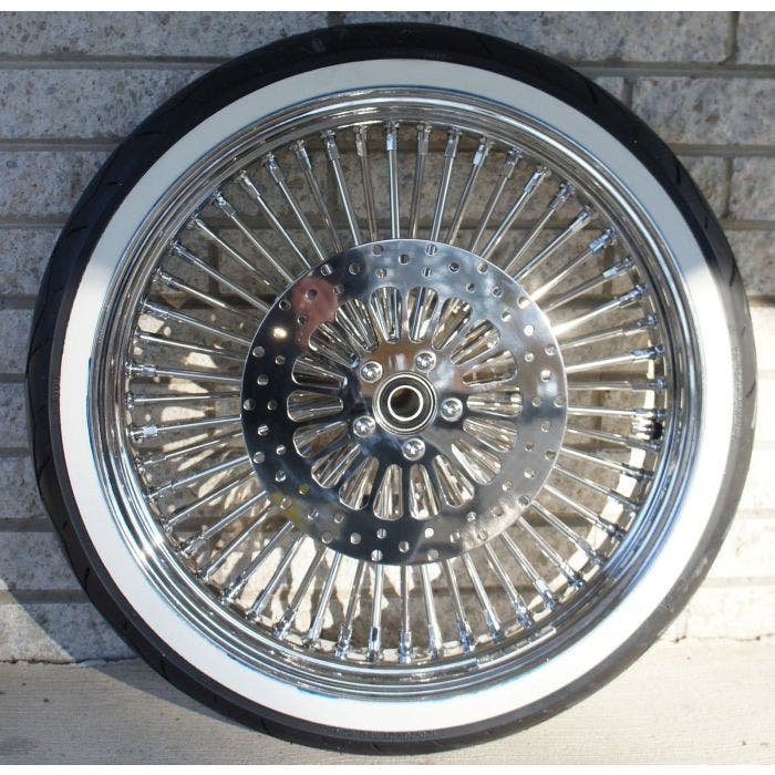 DNA Chrome Mammoth 21 52 Fat Spoke Wheel White Wall Tire Package Harley FL Softail 00 07