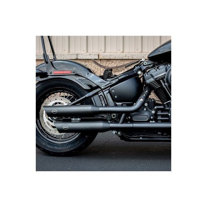 S&S 550-0735 Chrome Slash Cut RACE Slip-On Mufflers 18-19