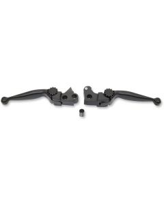 PSR 12-00607-22 Black Journey Adjustable Brake Clutch Levers 03-16 Harley FL FX