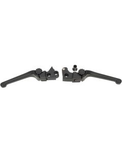 PSR 12-00657-22 Black Anthem Adjustable Brake Clutch Levers 03-16 Harley FL FX