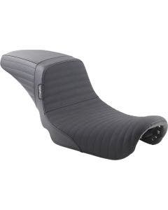 Le Pera LK-591DLPTGP Pleated Gripp Tape Kickflip 2-Up Seat Harley Dyna 06-17