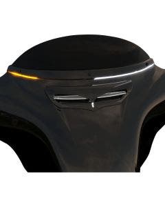 Ciro 3D Black LED Windshield Trim Turn Signals Harley Batwing FLHT 14-20