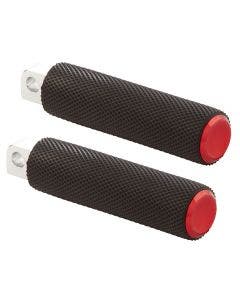 Arlen Ness 07-938 Fusion Knurled Male Mount Footpeg w/ Red End Cap Harley 76-Up