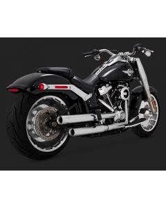 Vance & Hines 16722 Satin/Chrome Eliminator 300 Slip On Mufflers 18-Up Softail M8