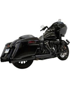 Bassani Xhaust 4.5" Straight Can Exhaust Mufflers Black 17-23 Harley Touring
