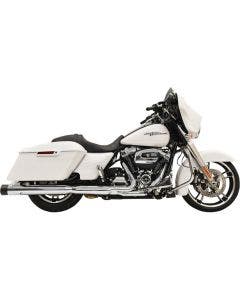 Bassani DNT Deep N Throaty Chrome Black Tip 4" Slip On Mufflers Straight FLH 17-19