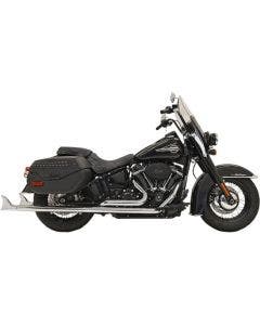 Bassani 1S96E-33 33" Chrome Dual Fishtails Exhaust Harley 18-19 Heritage Deluxe w/ Baffle