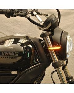 New Rage Cycles CD62-FB Black Front LED Turn Signals 15-18 Ducati Scrambler