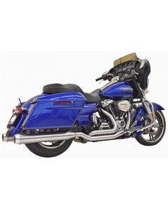 Bassani 1F66SS Stainless 2-2 True Dual Full Exhaust System 17-Up Harley Touring M8