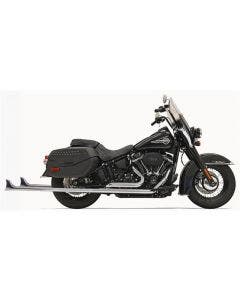 Bassani 1S76E-39 39" Chrome Dual Fishtails Exhaust Harley 18-19 Heritage Deluxe No Baffle