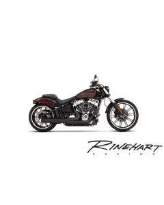 Buy Rinehart 200-0203C 2-Into-1 System Black w/ Chrome End Cap 18+ Harley Softail Davidson dyna FL FLS FLDE FXS Deluxe Slim Street Bob Low rider Fat Bob from Eastern Performance Cycles. Great prices and free shipping!