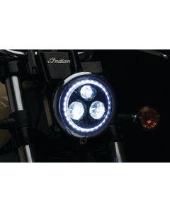 Kuryakyn 2462 Orbit Vision DOT 5 3/4" LED w/ White LED Halo Harley Headlight FL