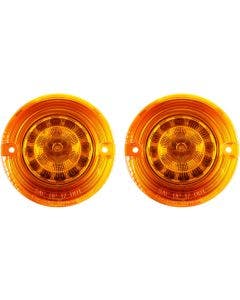 Custom Dynamics ProBeam PB-A-1156-T Amber LED Flat Inserts Front Signals Pair