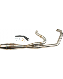 Sawicki 2 into 1 Brushed Shorty Cannon Exhaust Pipe Harley M8 Softail 18-Up