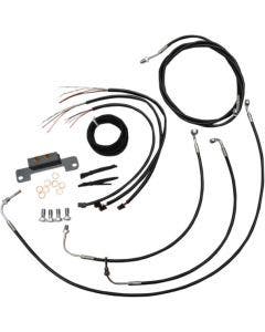 LA Choppers Cable & Wire Kit 18-20 Ape Hangers Black No ABS Harley M8 17-Up