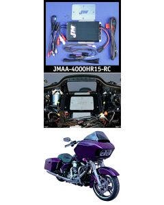 J&M JMAA-4000HR15-RC Performance Series 400w RMS 4-CH Amp Kit 15-19 Harley FLTR