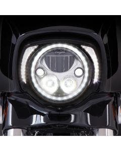 Ciro 45201 Black L.E.D. Fang Headlight Bezel for Harley Touring FLH/T 14-19