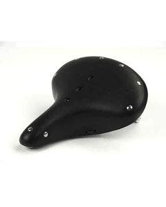 V-Twin 47-0610 Double Steel Saddle Solo Seat Black Vintage Custom Harley Metric