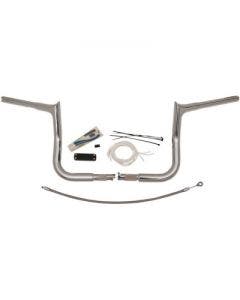 Fat Baggers Chrome 10" EZ Install Pointed Handlebar Package Harley FLH 08-13